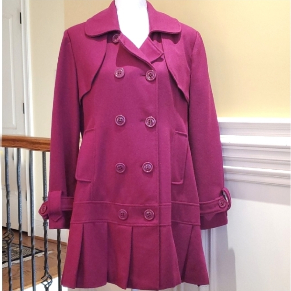 Guess Fuchsia Wool Coat women's xl
